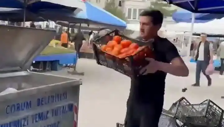 Domatesleri Çöpe Döken Pazarcıya Kesilen Rekor Ceza Dikkatleri Üzerine Çekti