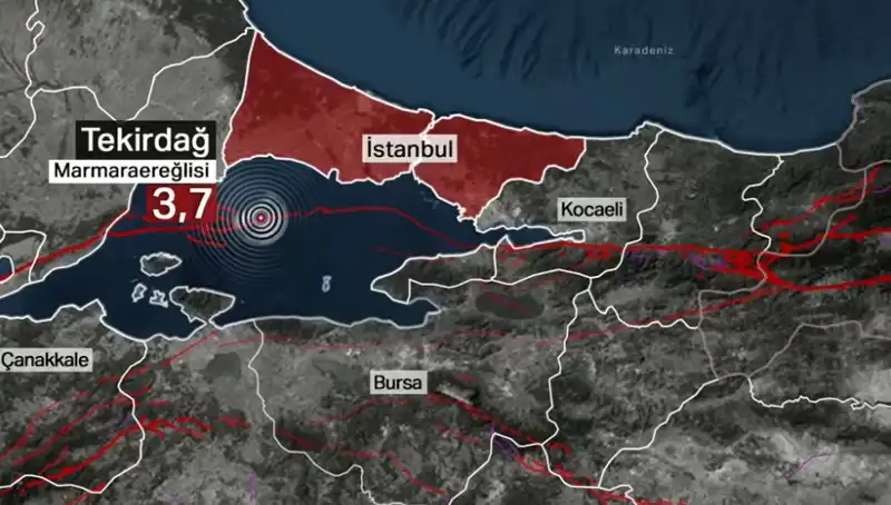 Marmara Denizi'nde Korkutan Deprem: 3,7 Büyüklüğünde Sarsıntı Meydana Geldi